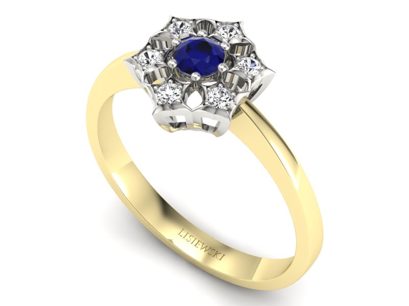 Pierścionek ze spinelem i brylantami - p16145zbsp - 3