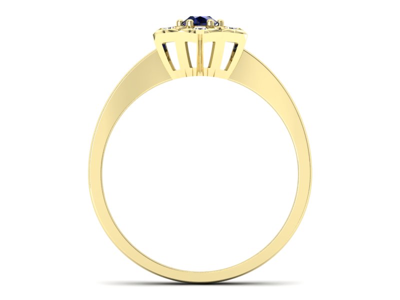 Pierścionek zaręczynowy z szafirem i brylantami - p16145zsz - 2