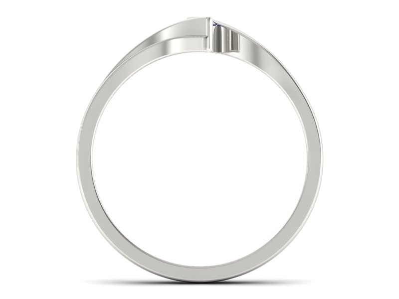 Złoty Pierścionek z szafirem białe złoto 585 - p16146bsz - 2