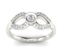 Złoty pierścionek z brylantami białe złoto - p16153b