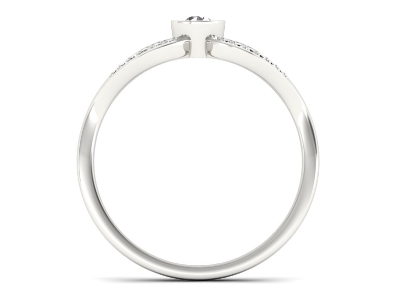 Złoty pierścionek z brylantami białe złoto - p16153b - 2