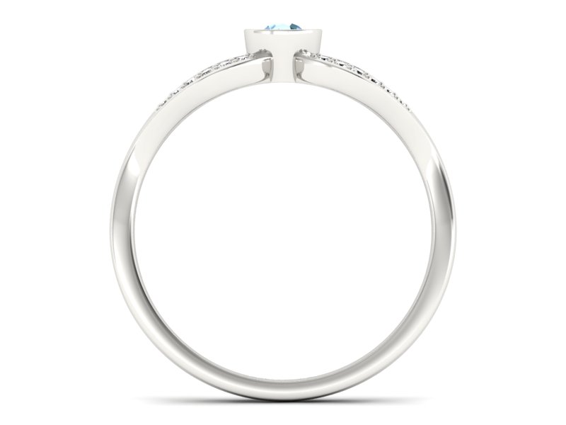 Pierścionek z topazem i brylantami białe złoto - p16153ba - 2