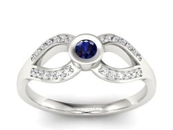 Złoty pierścionek ze spinelem i brylantami - p16153bsp