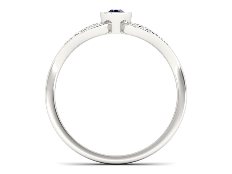 Złoty pierścionek ze spinelem i brylantami - p16153bsp - 2