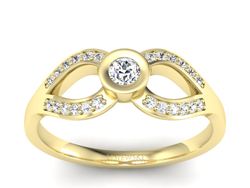 Złoty pierścionek z brylantami żółte złoto - p16153z