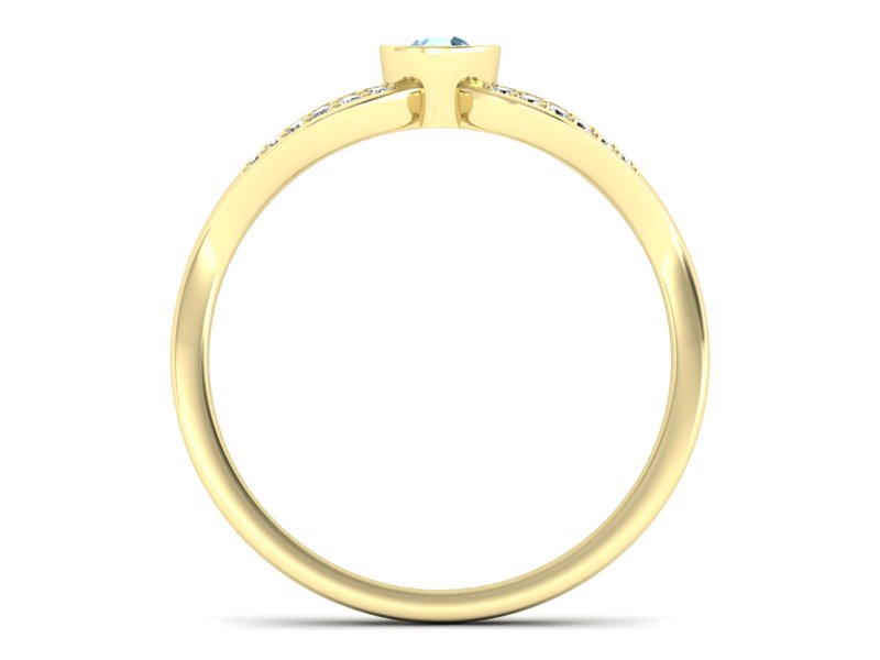 Złoty pierścionek z topazem i brylantami - p16153za - 2