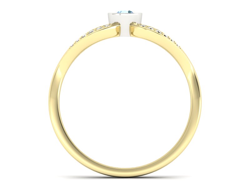 Złoty pierścionek z topazem i brylantami - p16153zba - 2