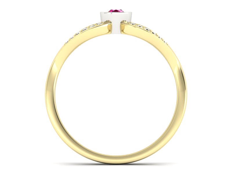 Pierścionek z rubinem i diamentami - p16153zbr - 2