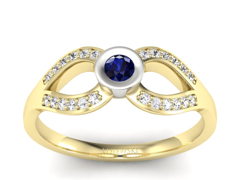 Pierścionek ze spinelem i brylantami - p16153zbsp - 1