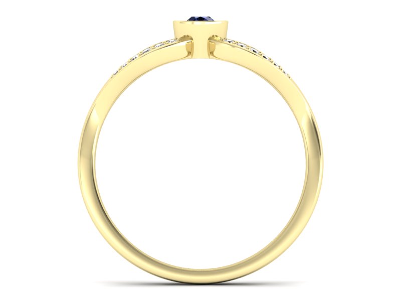 Pierścionek ze spinelem i diamentami żółte złoto - p16153zsp - 2