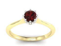 Pierścionek z granatem żółte białe złoto 585 - p16157zbgr