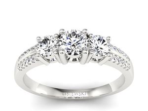 Pierścionek zaręczynowy z brylantami białe złoto