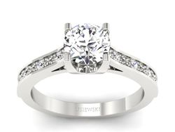 Złoty pierścionek z brylantami białe złoto - p16165b