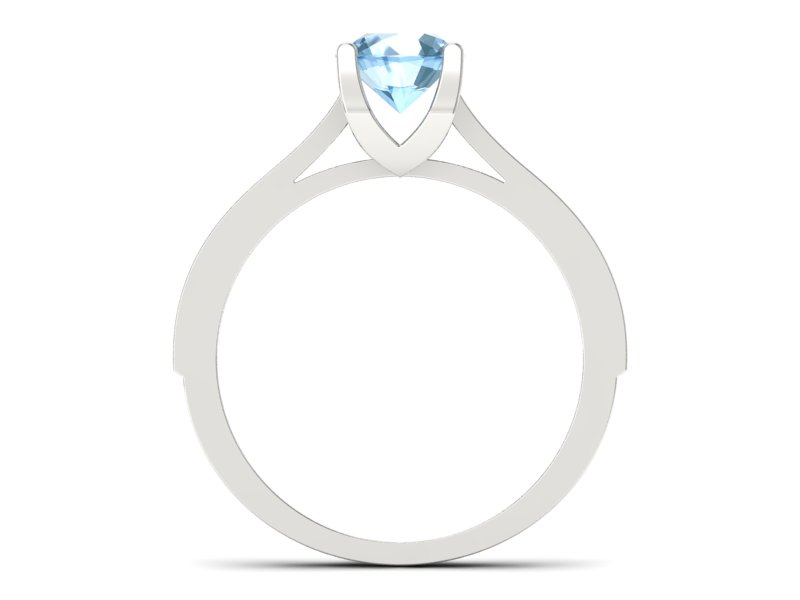 Pierścionek z topazem i brylantami białe złoto - p16165ba - 2