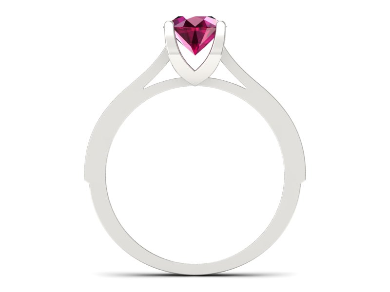 Pierścionek z rubinem i brylantami białe złoto - p16165br - 2