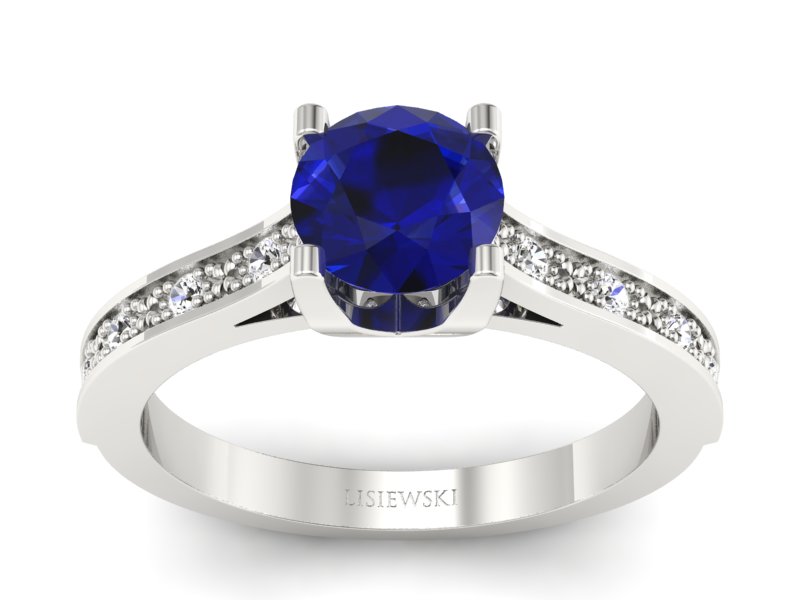 Złoty pierścionek ze spinelem i brylantami - p16165bsp - 1