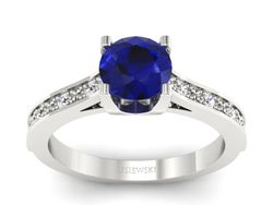 Złoty pierścionek ze spinelem i brylantami - p16165bsp