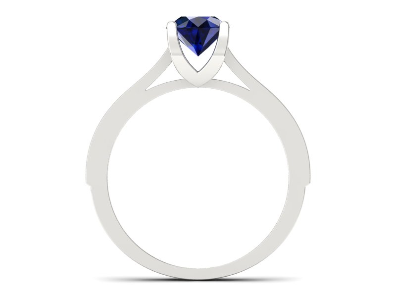 Pierścionek z szafirem i brylantami białe złoto - p16165bsz - 2