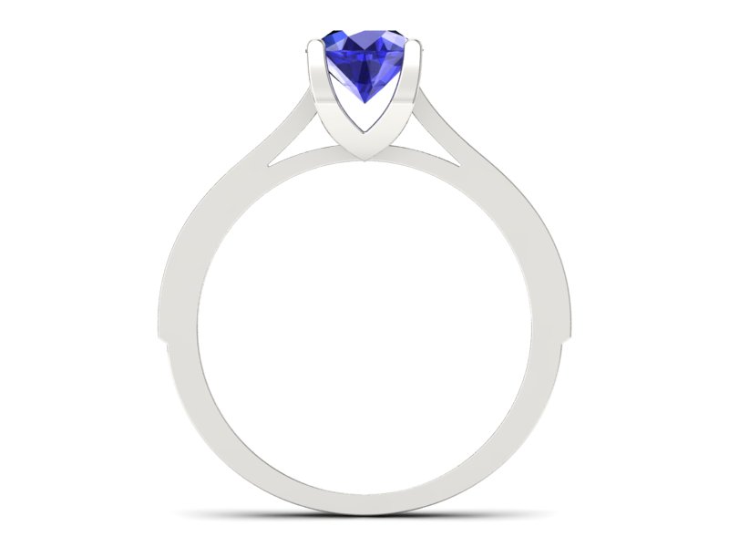 Pierścionek z szafirem i brylantami białe złoto - p16165bszc - 2