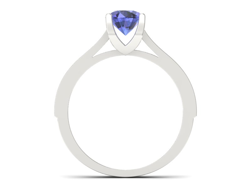 Pierścionek z tanzanitem białe złoto z brylantami - p16165bt - 2