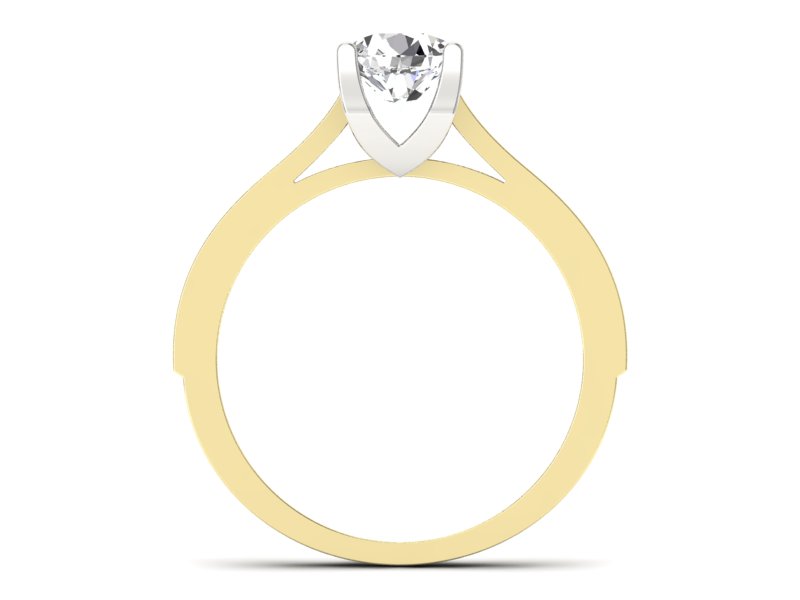 Pierścionek z diamentami żółte i białe złoto - p16165zb - 2