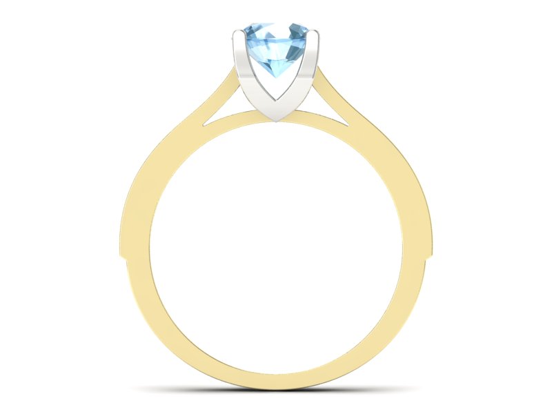 Pierścionek topaz i brylanty białe i żółte złoto - p16165zba - 2