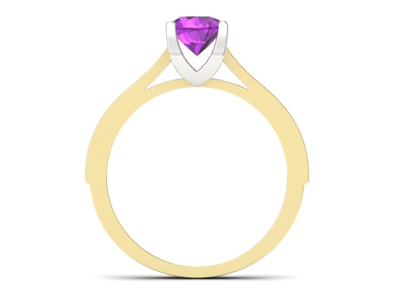 Złoty pierścionek ametyst i brylanty złoto - p16165zbam - 2