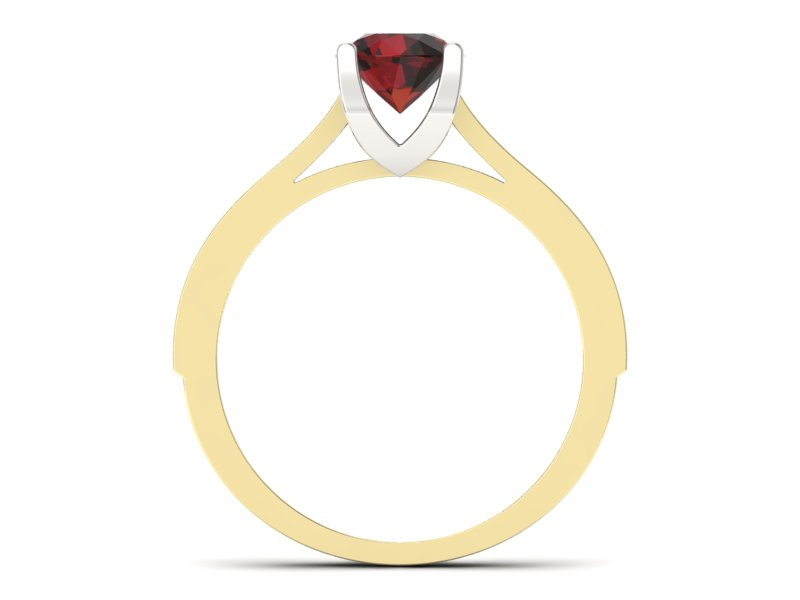 Złoty pierścionek z granatem i diamentami - p16165zbgr - 2