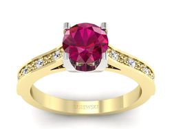 Pierścionek z rubinem i diamentami - p16165zbr