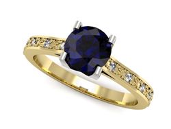 Złoty Pierścionek spinel z brylantami złoto 585 - p16165zbsp