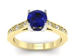 Złoty pierścionek spinel z brylantami - p16165zbsp
