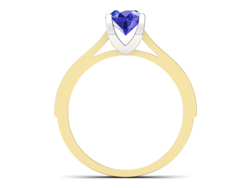 Pierścionek z szafirem i brylantami - p16165zbszc - 2