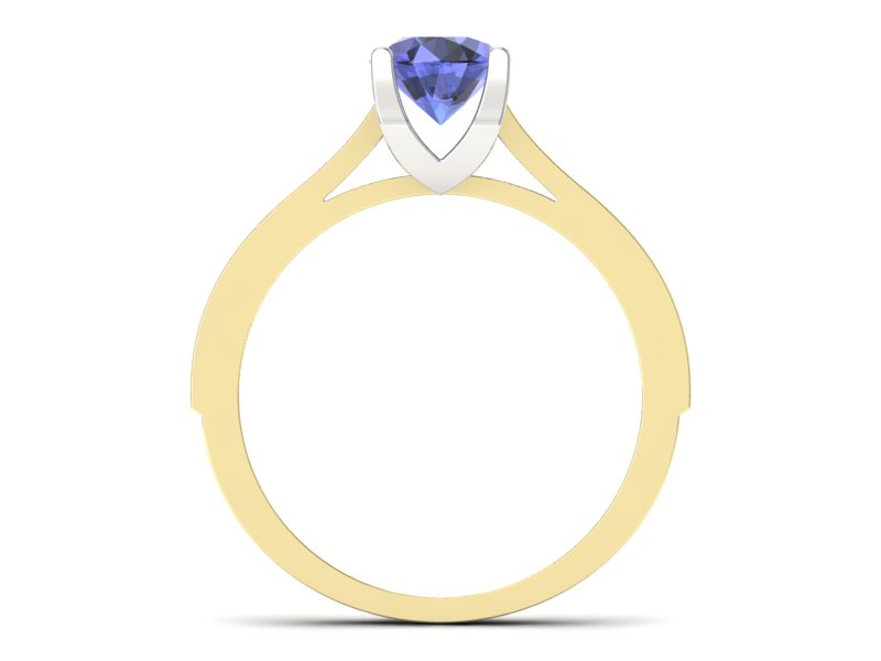 Pierścionek z tanzanitem i brylantami - p16165zbt - 2