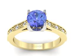 Pierścionek z tanzanitem i brylantami - p16165zbt