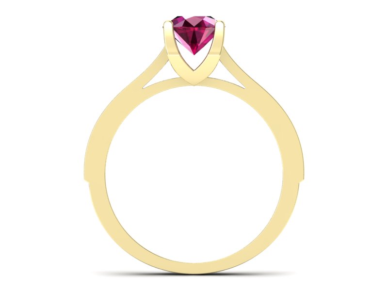 Pierścionek z rubinem i brylantami żółte złoto - p16165zr - 2