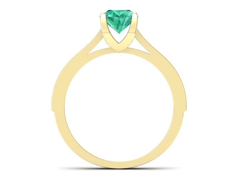 Złoty pierścionek ze szmaragdem i diamentami - p16165zsm - 2