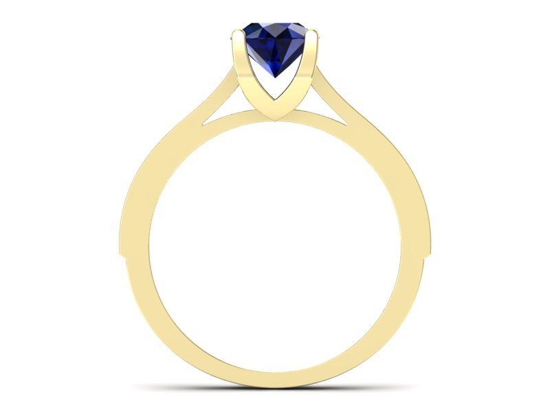 Złoty pierścionek z szafirem i brylantami - p16165zsz - 2