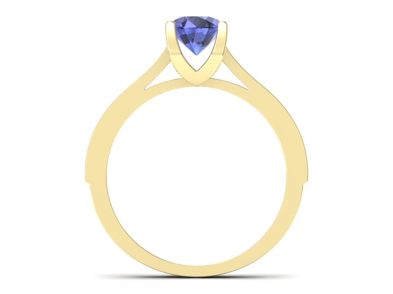 Pierścionek z tanzanitem i brylantami żółte złoto - p16165zt - 2