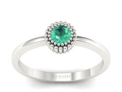 Złoty pierścionek ze szmaragdem - p16166bsm