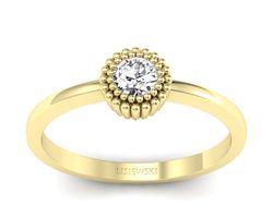 Złoty pierścionek z brylantem żółte złoto - p16166z