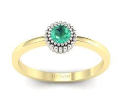Niesamowity złoty pierścionek ze szmaragdem - p16166zbsm