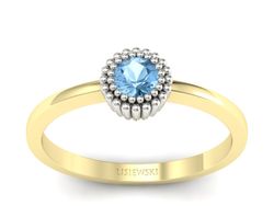 Pierścionek z topazem żółte białe złoto - p16166zbtp
