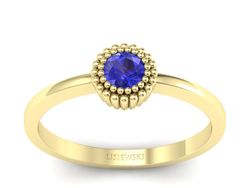 Złoty pierścionek z szafirem żółte złoto szafir - p16166zszc