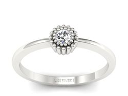 Pierścionek zaręczynowy z brylantem białe złoto - p16167b