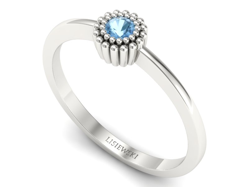 Czarujący złoty pierścionek z topazem - p16167ba - 3