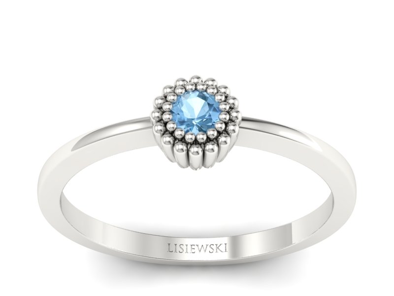 Czarujący złoty pierścionek z topazem - p16167ba - 1