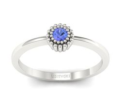 Złoty pierścionek z ametystem białe złoto - p16167bat