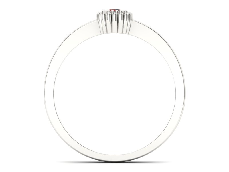 Złoty pierścionek z granatem białe złoto - p16167bgr - 2