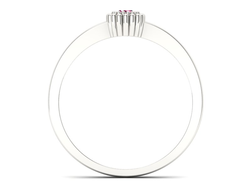 Złoty pierścionek z rubinem białe złoto - p16167br - 2