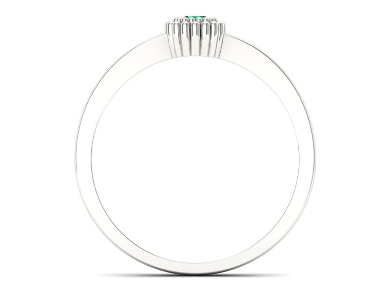 Romantyczny złoty pierścionek ze szmaragdem - p16167bsm - 2